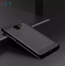 Чехол бампер для Samsung Galaxy J6 Prime iPaky Carbon Fiber Black (Черный)