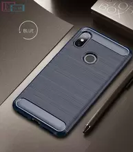 Чехол бампер для Xiaomi Redmi Note 6 Pro iPaky Carbon Fiber Blue (Синий)