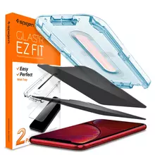 Защитное стекло для iPhone 11 Spigen Screen Protector EZ FIT GLAS.tR Privacy 2 Pack Crystal Clear (Прозрачный)