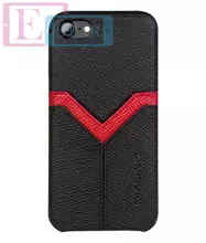 Чехол бампер для iPhone 7 Qialino Cross Pattern with Card Holder Black (Черный)