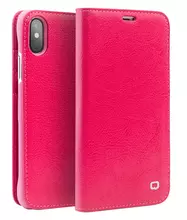 Чехол книжка для iPhone Xs Qialino Classic Leather Pink (Розовый)