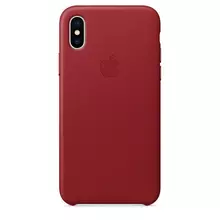 Чехол бампер для iPhone X Apple Leather Bumper Red (Красный)