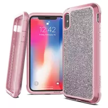 Чехол бампер для iPhone Xs Max X-Doria Defense Lux Pink Glitter (Розовый блеск)
