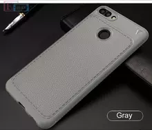 Чехол бампер для Huawei Y9 2018 Lenuo Leather Fit Gray (Серый)