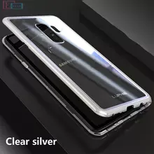 Чехол бампер для Samsung Galaxy S9 Plus Luphie Magnetic Transparent&Silver (Прозрачный&Серебристый)