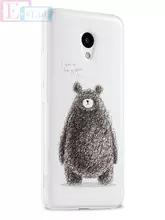 Чехол бампер для Meizu M5 Anomaly 3D Grafity Happy Bear (Счастливый Медведь)