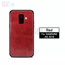 Чехол бампер для Samsung Galaxy A6 2018 Mofi Leather Bumper Red (Красный)