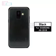 Чехол бампер для Samsung Galaxy A6 Plus 2018 Mofi Leather Bumper Black (Черный)