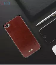 Чехол бампер для Xiaomi Redmi 6A Mofi Leather Bumper Dark Brown (Темно Коричневый)