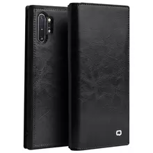 Чехол книжка для Samsung Galaxy Note 10 Plus Qialino Business Classic Leather Wallet Black (Черный)