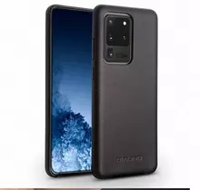 Чехол бампер для Samsung Galaxy S20 Ultra Qialino Calf Skin Black (Черный)