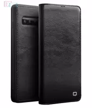 Чехол книжка для Samsung Galaxy S10 Plus Qialino Classic Leather Magnetic Black (Черный)