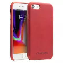Чехол бампер для iPhone SE 2020 Qialino Leather Back Case with Metal Buttons Red (Красный)
