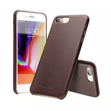 Чехол бампер для iPhone 7 Plus Qialino Leather Back Case with Metal Buttons Dark Brown (Темно Коричневый)