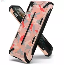 Чехол бампер для iPhone Xr Ringke Dual-X Design Camo Pink (Розовый камуфляж)