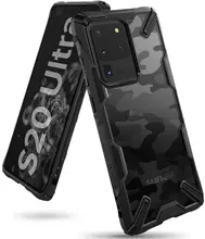 Чехол бампер для Samsung Galaxy S20 Ultra Ringke Fusion-X Design Camo Black (Черный Камуфляж)