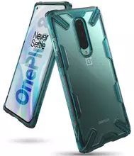 Чехол бампер для OnePlus 8 Ringke Fusion-X Turquoise Green (Бирюзовый Зеленый)