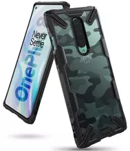 Чехол бампер для OnePlus 8 Ringke Fusion-X Design Camo Black (Черный Камуфляж)