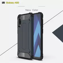 Чехол бампер для Samsung Galaxy A50 Rugged Hybrid Tough Armor Dark Blue (Темно Синий)