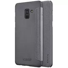 Чехол книжка для Samsung Galaxy A8 Plus 2018 A730F Nillkin Sparkle Black (Черный)