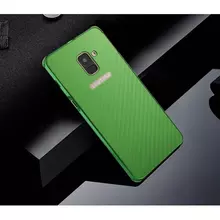 Чехол бампер для Samsung Galaxy A8 Plus 2018 A730F Anomaly Carbon Green (Зеленый)