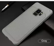 Чехол бампер для Samsung Galaxy S9 Lenuo Leather Fit Gray (Серый)