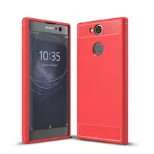 Чехол бампер для Sony Xperia XA2 Ultra 2018 iPaky Carbon Fiber Red (Красный)