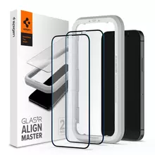 Защитное стекло для iPhone 12 Pro Max Spigen ALM GLASS FC 2 pack Black (Черный)