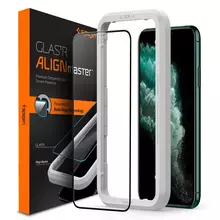 Защитное стекло для iPhone X Spigen ALM GLASS FC Black (Черный)