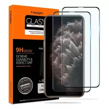 Защитное стекло для iPhone 11 Spigen GLAS.tR Full Cover Glass 2 pack Black (Черный)