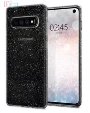 Чехол бампер для Samsung Galaxy S10 Spigen Liquid Crystal Glitter Crystal Quartz (Прозрачный)