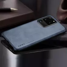 Чехол бампер для Samsung Galaxy S20 Ultra X-Level Leather Bumper Black (Черный)