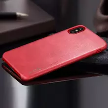 Чехол бампер для iPhone Xs Max X-Level Leather Bumper Red (Красный)