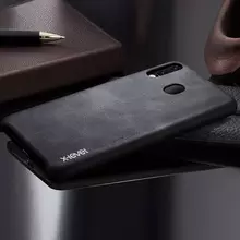 Чехол бампер для Samsung Galaxy A40 X-Level Leather Bumper Black (Черный)