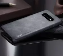 Чехол бампер для Samsung Galaxy A80 X-Level Leather Bumper Black (Черный)