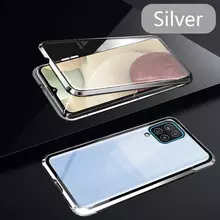 Чехол бампер для Samsung Galaxy M32 Anomaly Magnetic 360 With Glass Silver (Серебристый)