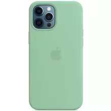 Чехол Silicone case (AAA) full with Magsafe and Animation для Apple iPhone 12 Pro Max (6.7"") Зеленый / Pistachio