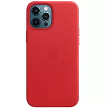 Кожаный чехол Leather Case (AAA) для Apple iPhone 12 Pro Max (6.7"") Red