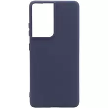 Чехол Silicone Cover Full without Logo (A) для Samsung Galaxy S21 Ultra Синий / Midnight blue