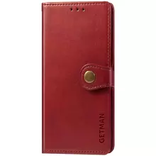 Кожаный чехол книжка GETMAN Gallant (PU) для Xiaomi Redmi Note 10 5G / Poco M3 Pro Красный
