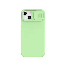 Чехол бампер для iPhone 13 Nillkin CamShield Silky Magnetic Silicone Mint Green (Мятный Зеленый) 6902048223509