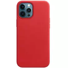 Кожаный чехол Leather Case (AAA) without Logo для Apple iPhone 12 Pro Max (6.7"") Red