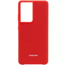 Чехол Silicone Cover (AA) для Samsung Galaxy S21 Ultra Красный / Red