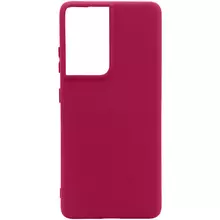 Чехол Silicone Cover Full without Logo (A) для Samsung Galaxy S21 Ultra Бордовый / Marsala