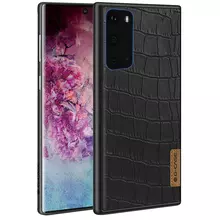 Кожаная накладка G-Case Crocodile Dark series для Samsung Galaxy S20 Черный