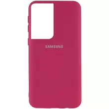 Чехол Silicone Cover My Color Full Protective (A) для Samsung Galaxy S21 Ultra Бордовый / Marsala