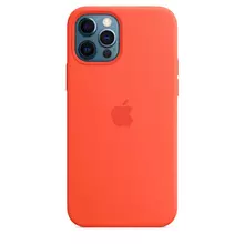 Чехол Silicone case (AAA) full with Magsafe and Animation для Apple iPhone 12 Pro Max (6.7"") Оранжевый / Electric Orange