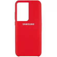 Чехол Silicone Cover (AAA) для Samsung Galaxy S21 Ultra Красный / Red