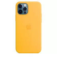 Чехол Silicone case (AAA) full with Magsafe для Apple iPhone 12 Pro Max (6.7"") Желтый / Sunflower