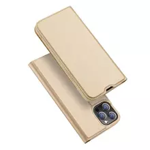 Чехол книжка для iPhone 13 Pro Dux Ducis Skin Pro Gold (Золотой)